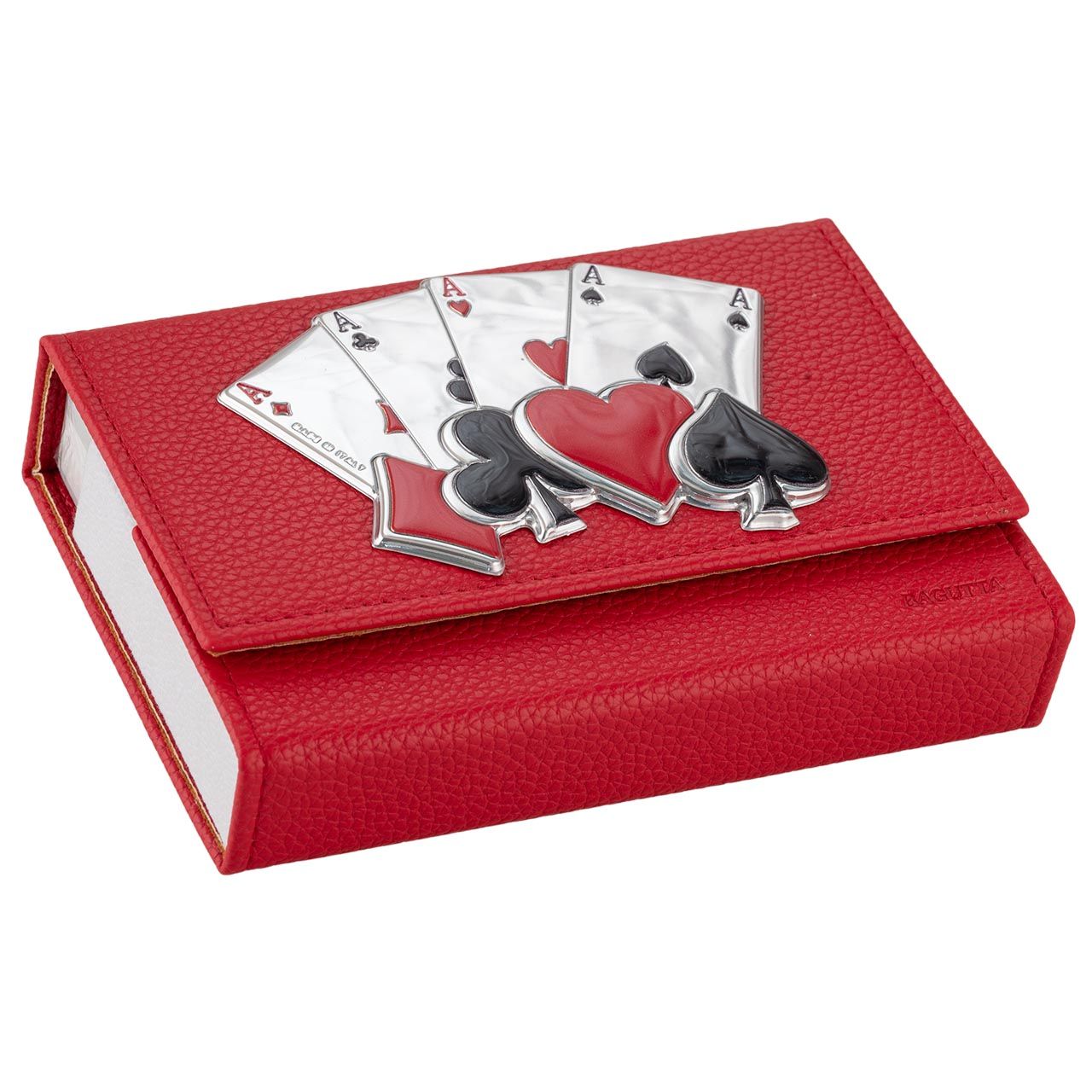 PORTAMAZZO DOPPIO CON DECORAZIONE - ROSSO